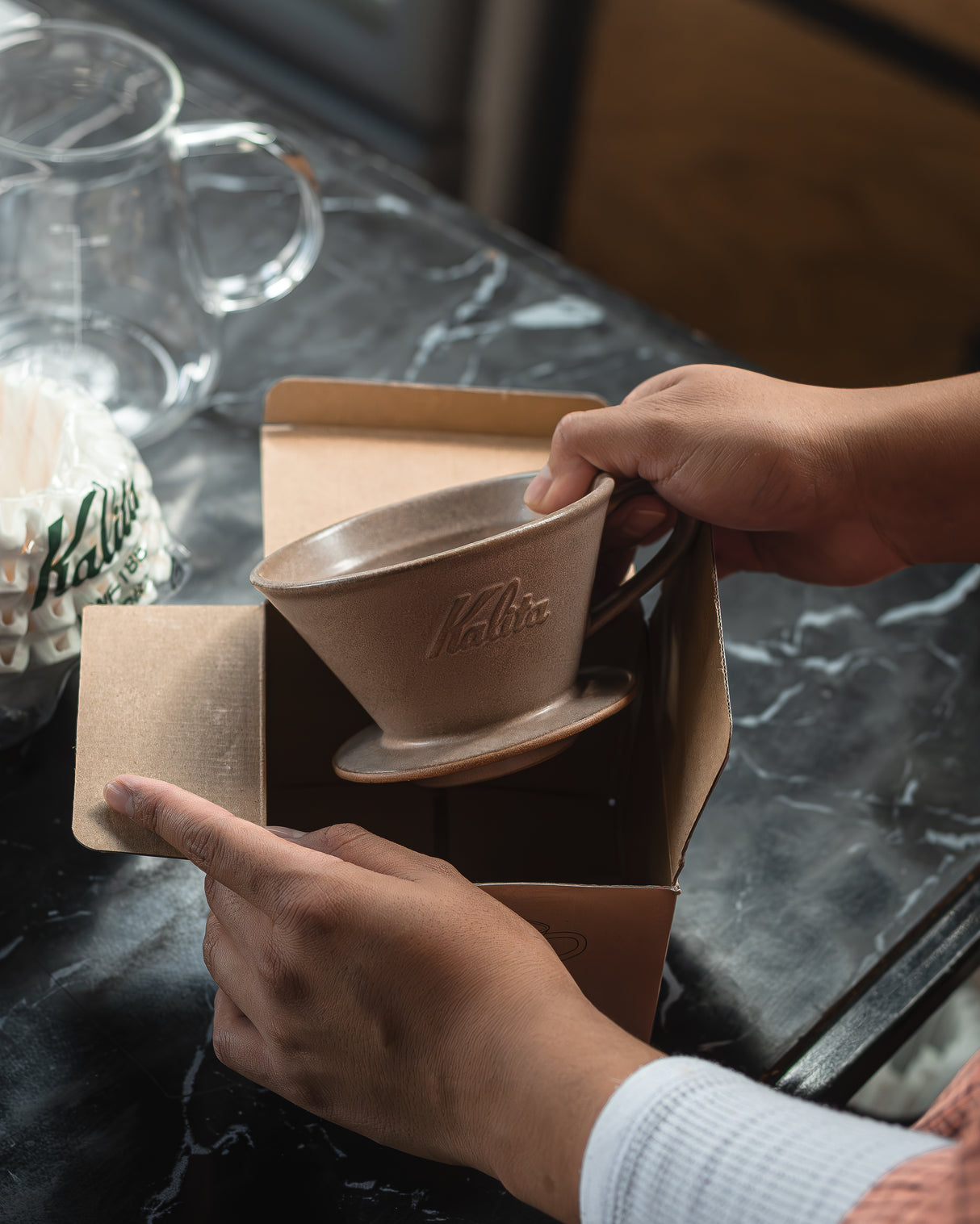 Kalita MINO 185 (Sand Brown) Dripper de Ceramica