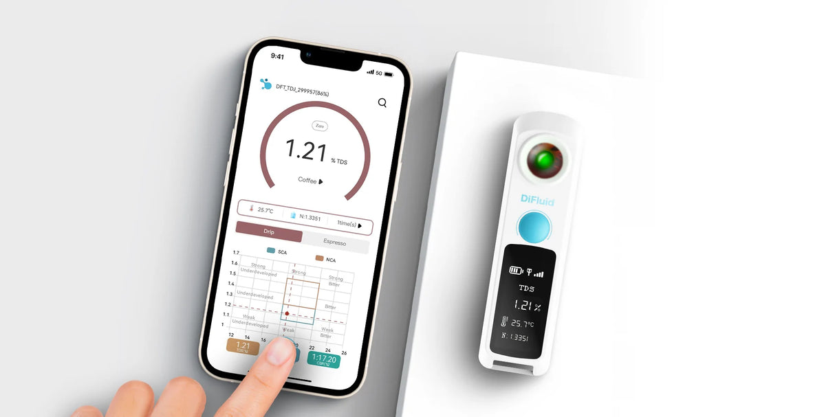 Refractómetro digital de concentración de café