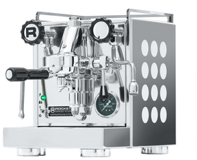 Rocket Espresso Appartamento — Inox (cuerpo acero, circulos blancos)