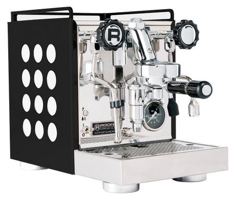 Rocket Espresso Appartamento 2.0 — Black & White (cuerpo negro, circulos blancos)