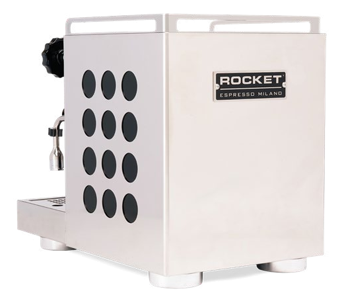 Rocket Espresso Appartamento 2.0 — Inox con circulos negros (Steel/Black)