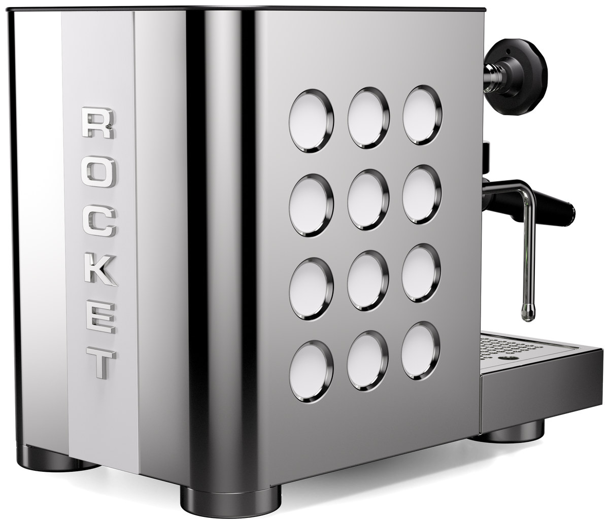 Rocket Espresso Appartamento TCA — White (cuerpo acero, circulos blancos)
