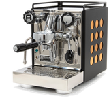 Rocket Espresso Appartamento — Black & Copper (Serie Nera, cuerpo negro con circulos cobre)