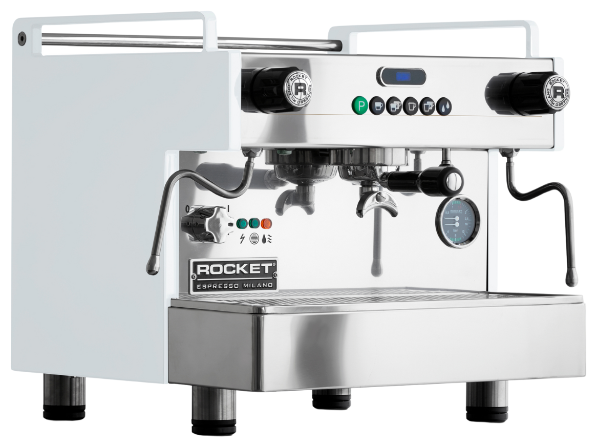 Rocket Espresso Boxer — BOXER 1 grupo - White (paneles blancos, con shot timer)