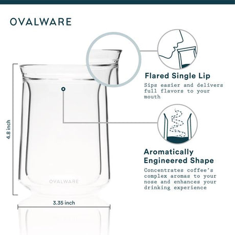 Ovalware - Double wall tasting glass cup x 2